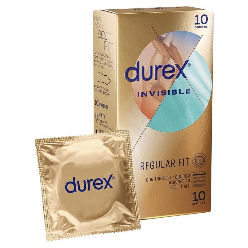 Durex 杜蕾斯 Invisible Regular Fit 超薄裝更薄型 10片裝 乳膠安全套