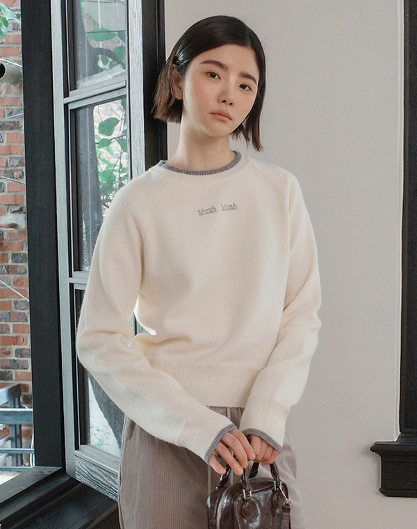 預訂｜MUAHMUAH STITCH COMBI RAGLAN KNIT