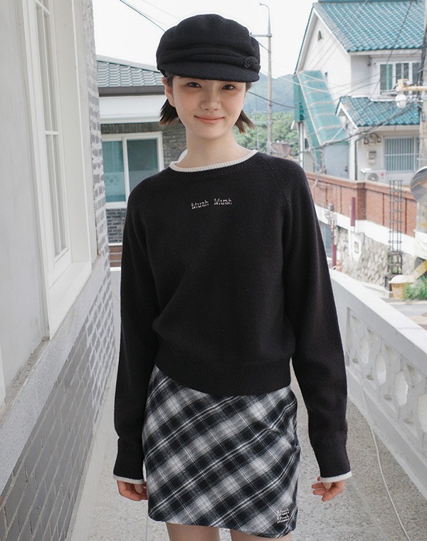 預訂｜MUAHMUAH STITCH COMBI RAGLAN KNIT