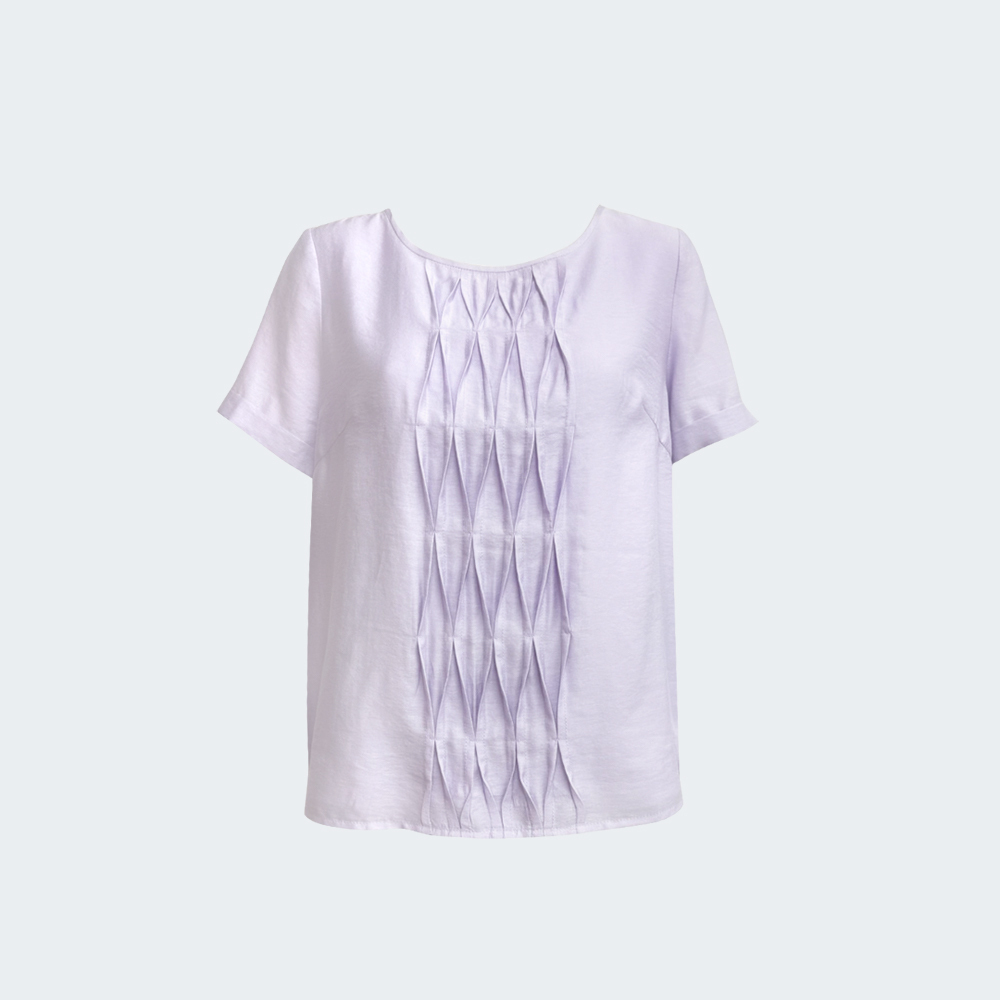 幾何壓摺輕盈短袖上衣