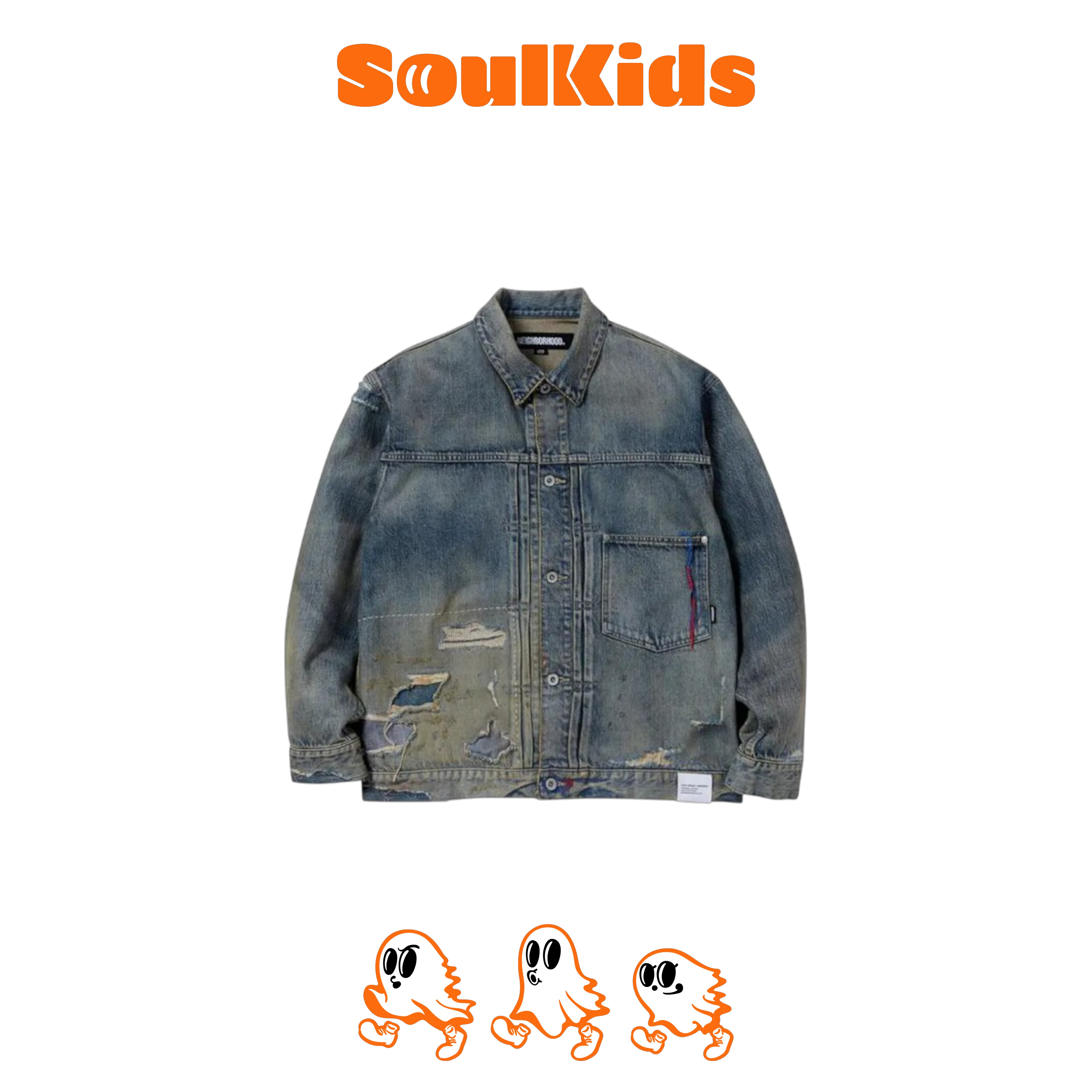 NEIGHBORHOOD WASHED DENIM ZIP WORK JACKET