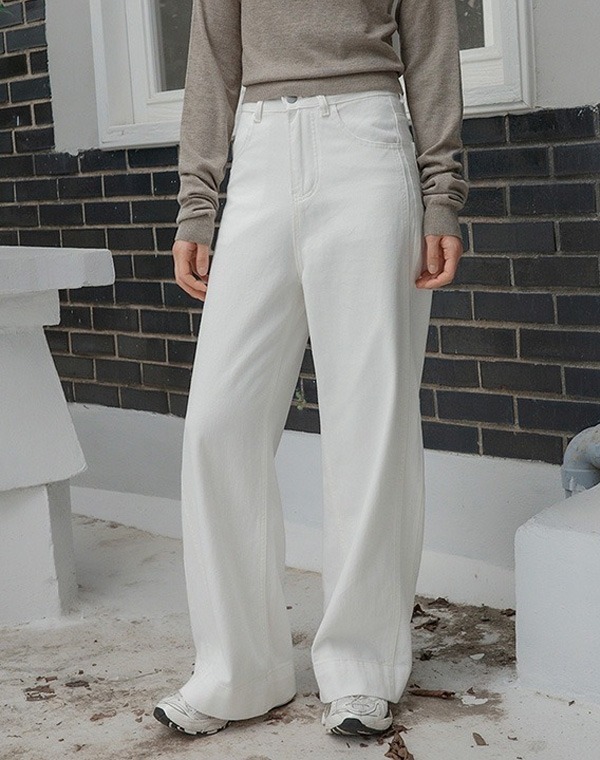 預訂｜MUAHMUAH WHITE WIDE DENIM PANTS
