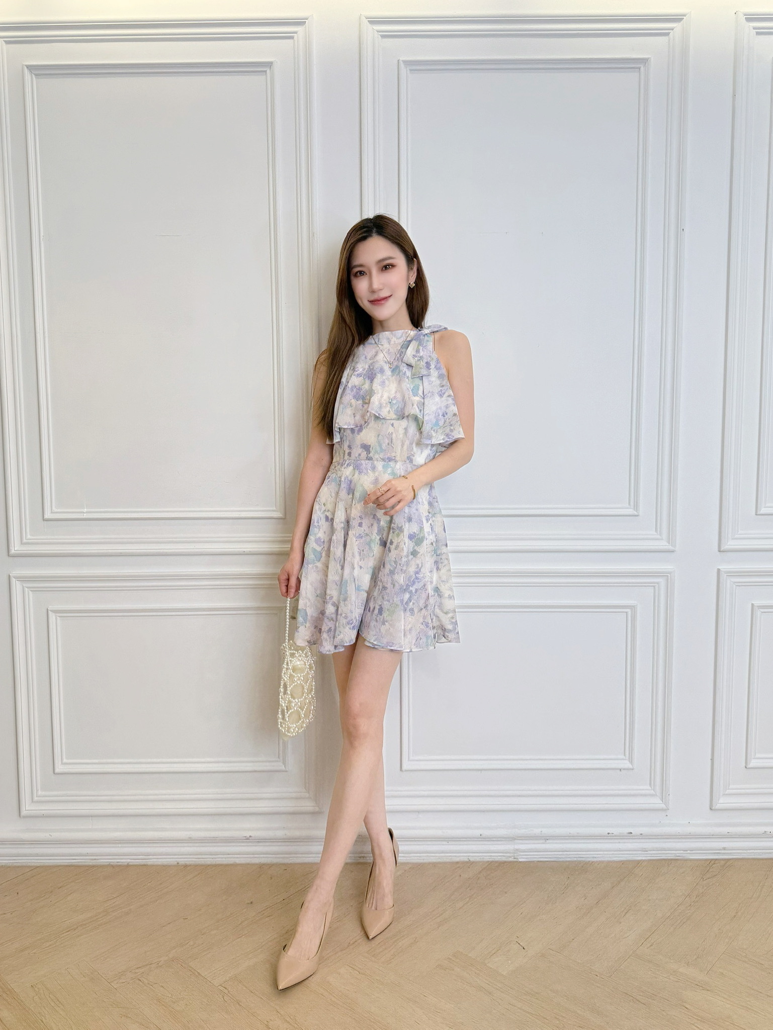 浪漫削肩層次暈染- 短洋