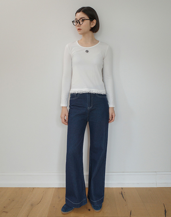 預訂｜MUAHMUAH STITCH LOGO LACE LONG SLEEVE TEE