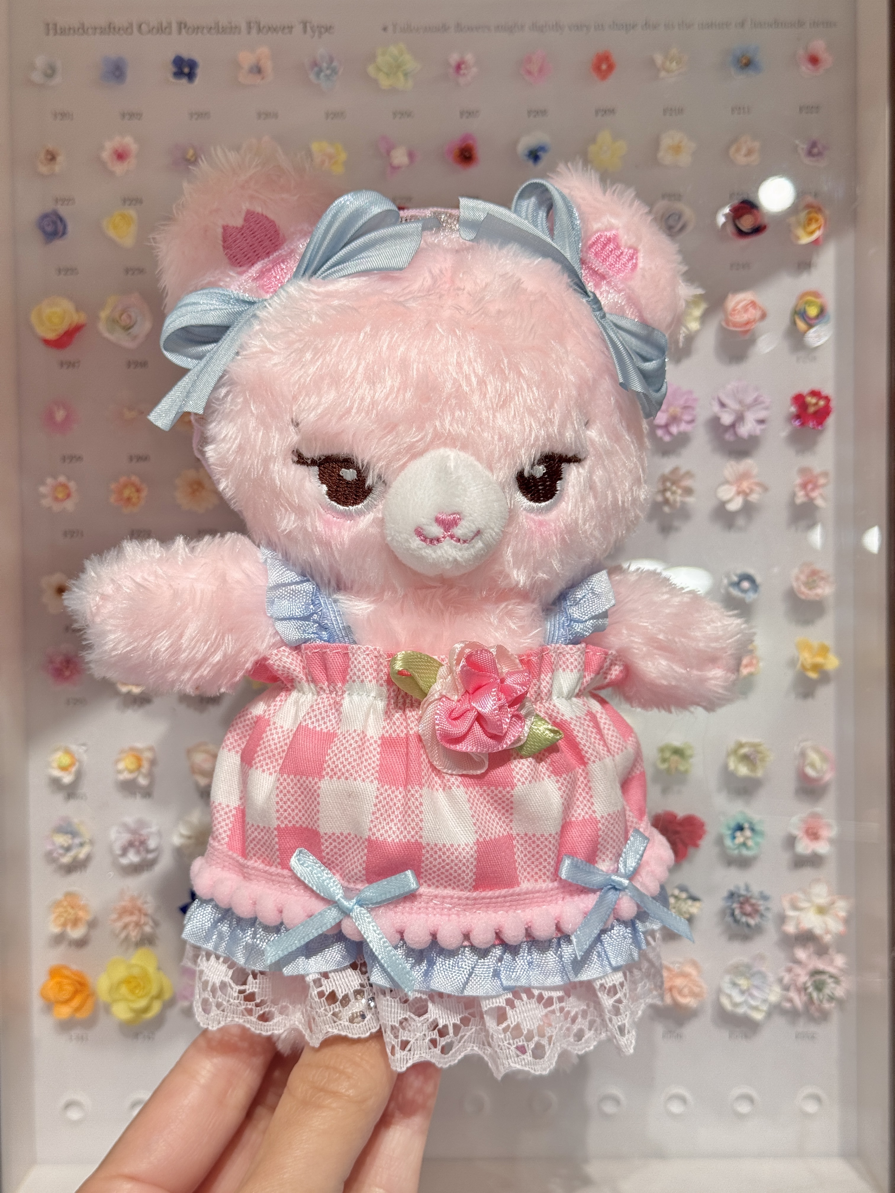 Mini Pink Checkered Dress With Headband