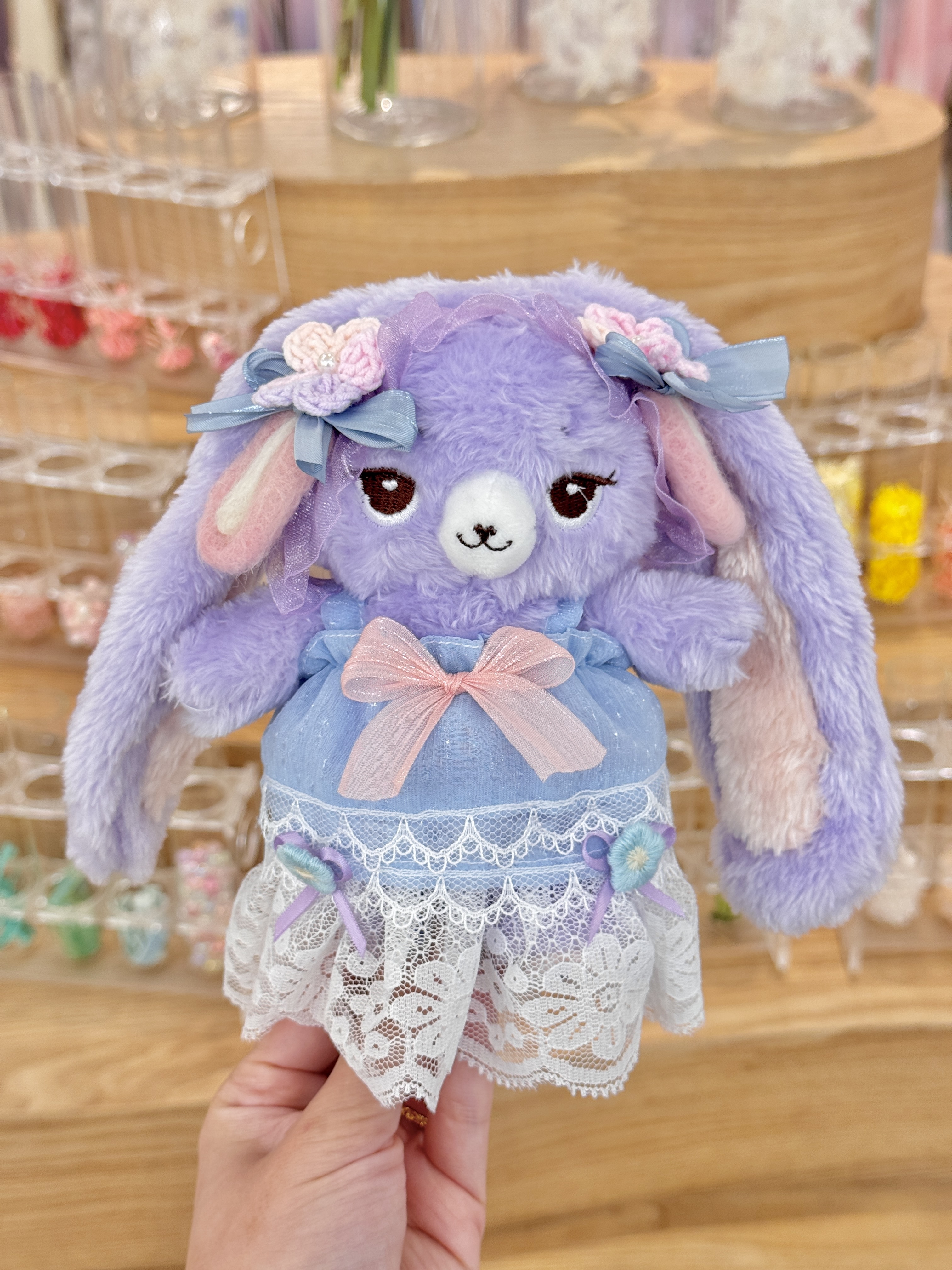 Mini Blue Long Dress With Rabbit Ear Headband