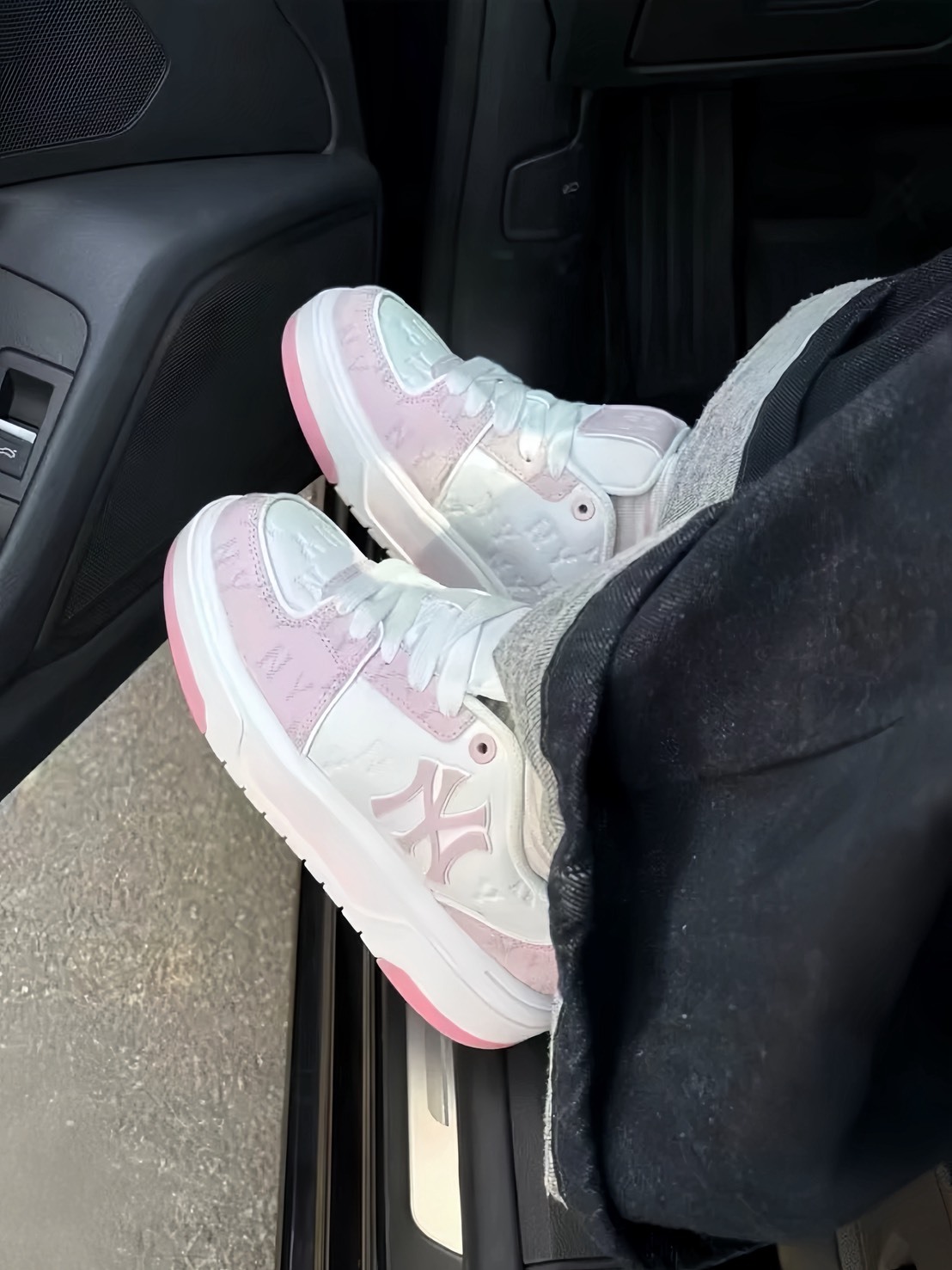 MLB 老花壓紋厚底 學長鞋