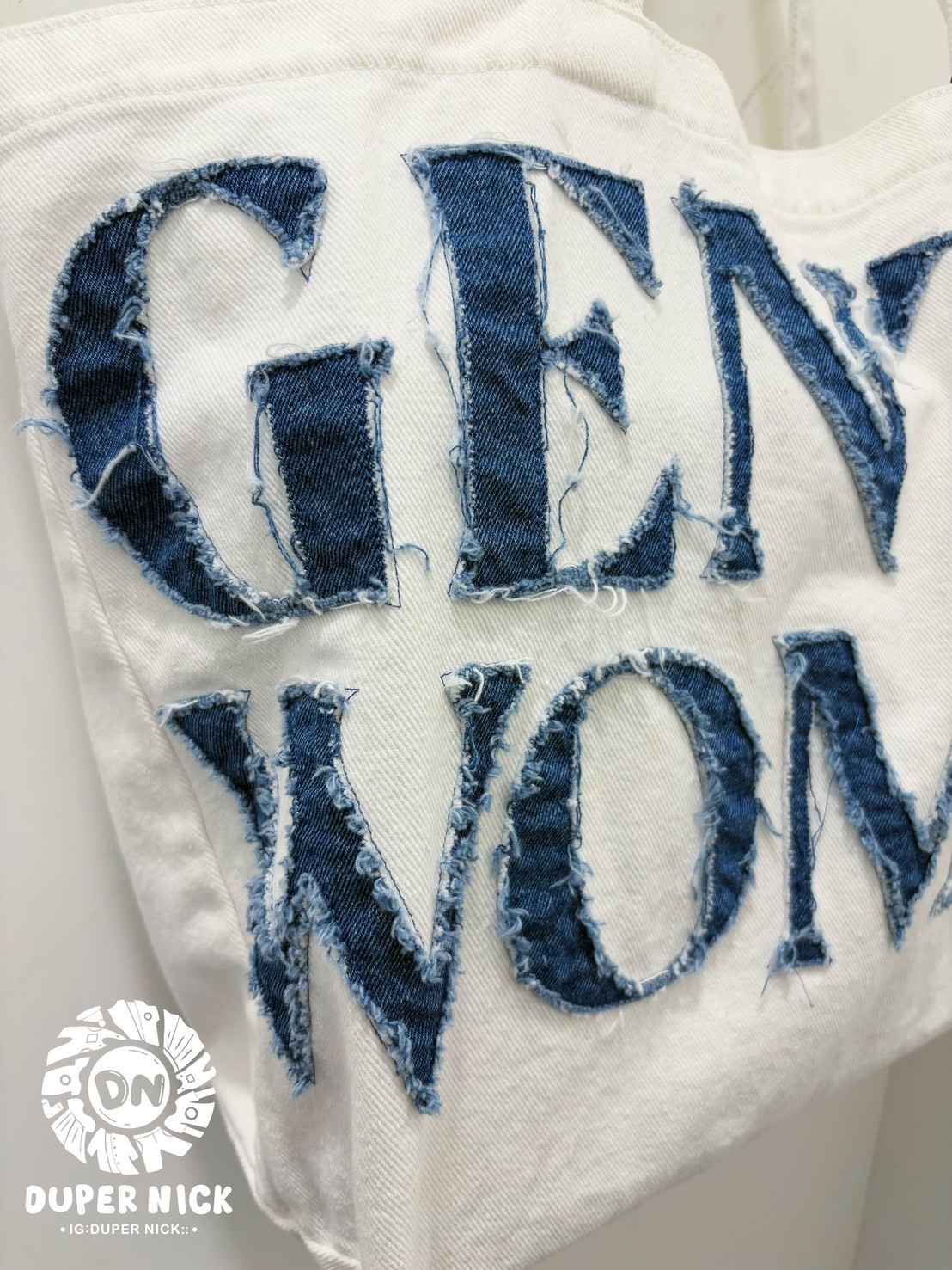 泰國限定 GENTLE WOMAN 白底牛仔 海灘包 托特包