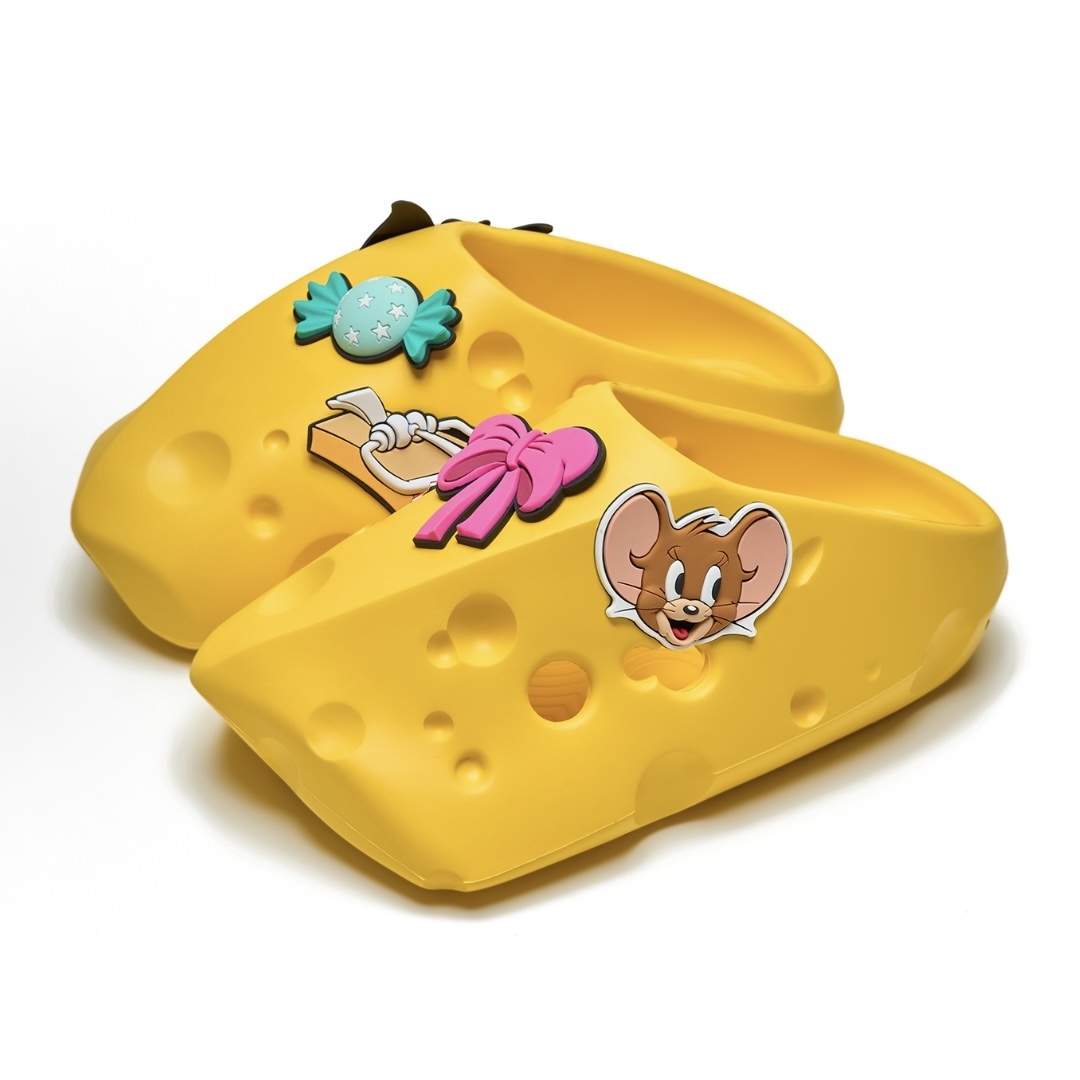 【預購商品】TOM & JERRY X HEYDAY 湯姆貓與傑利鼠 起士 洞洞 拖鞋 黃色/白色/黑色