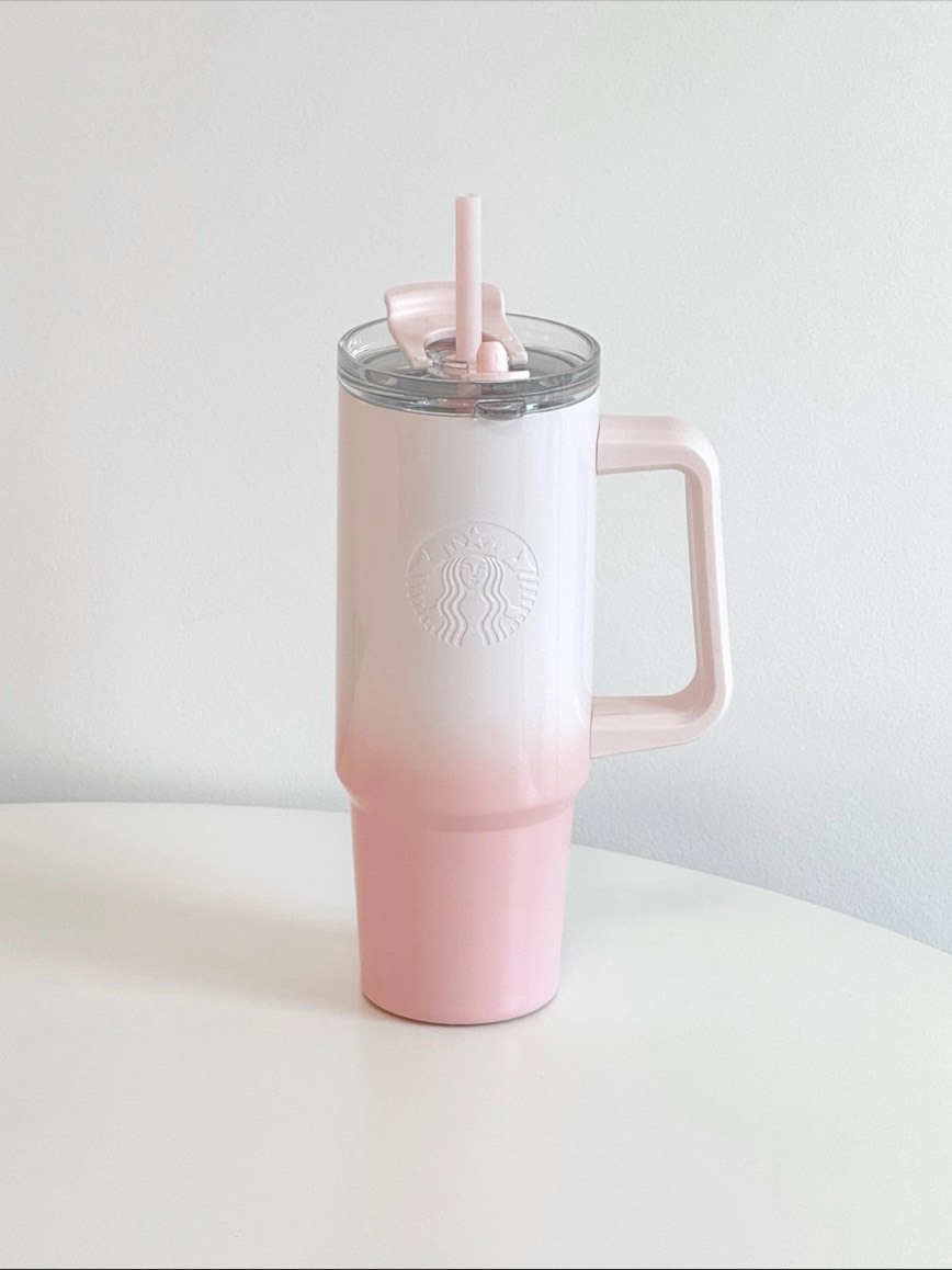 星巴克 漸變粉 吸管 冰壩杯 900ML