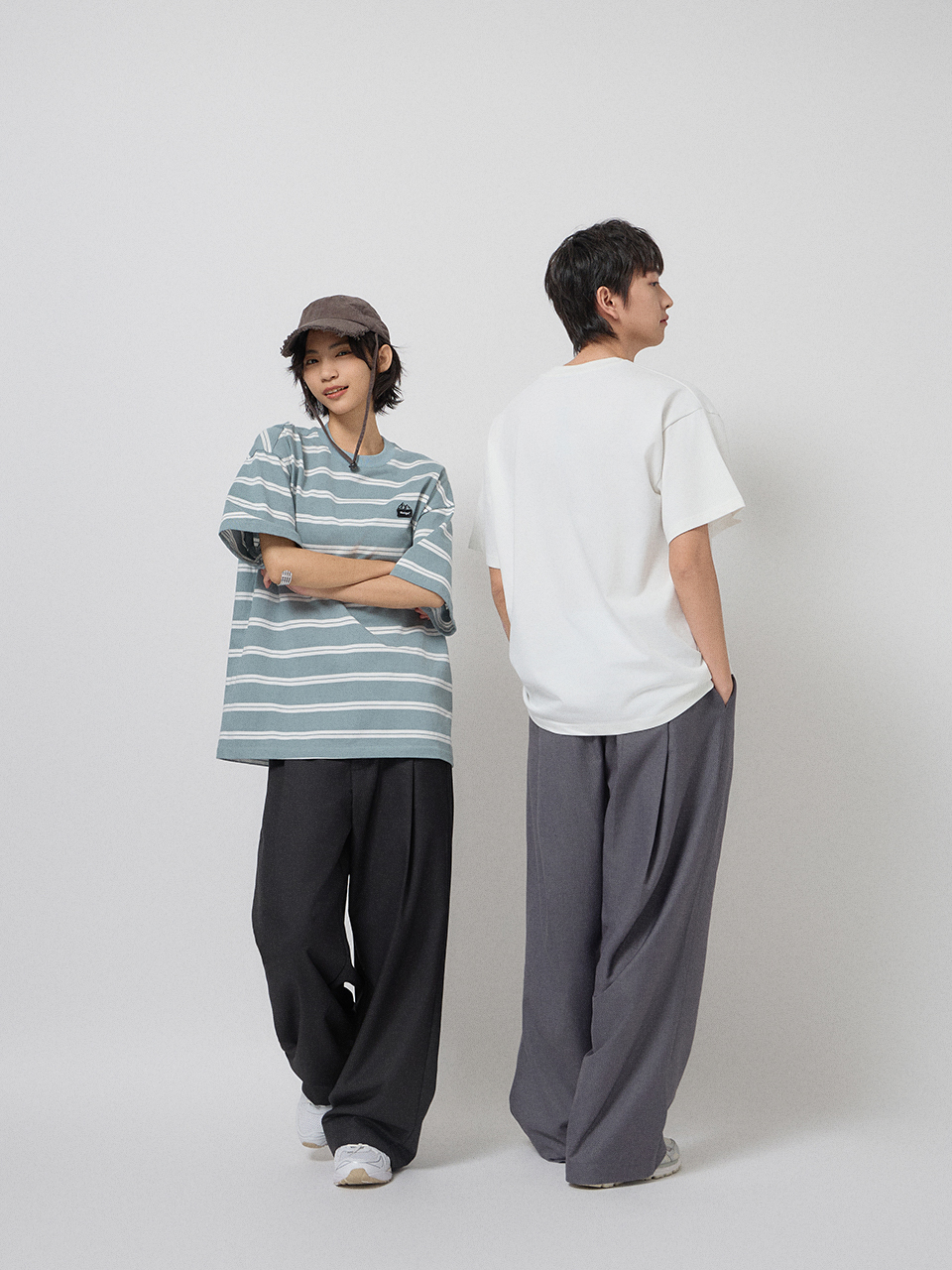 極寬版立體褶線西裝褲