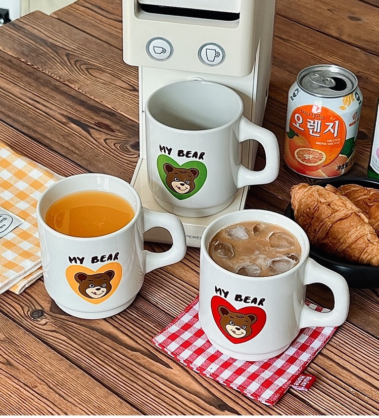 復古甜心小熊馬克杯