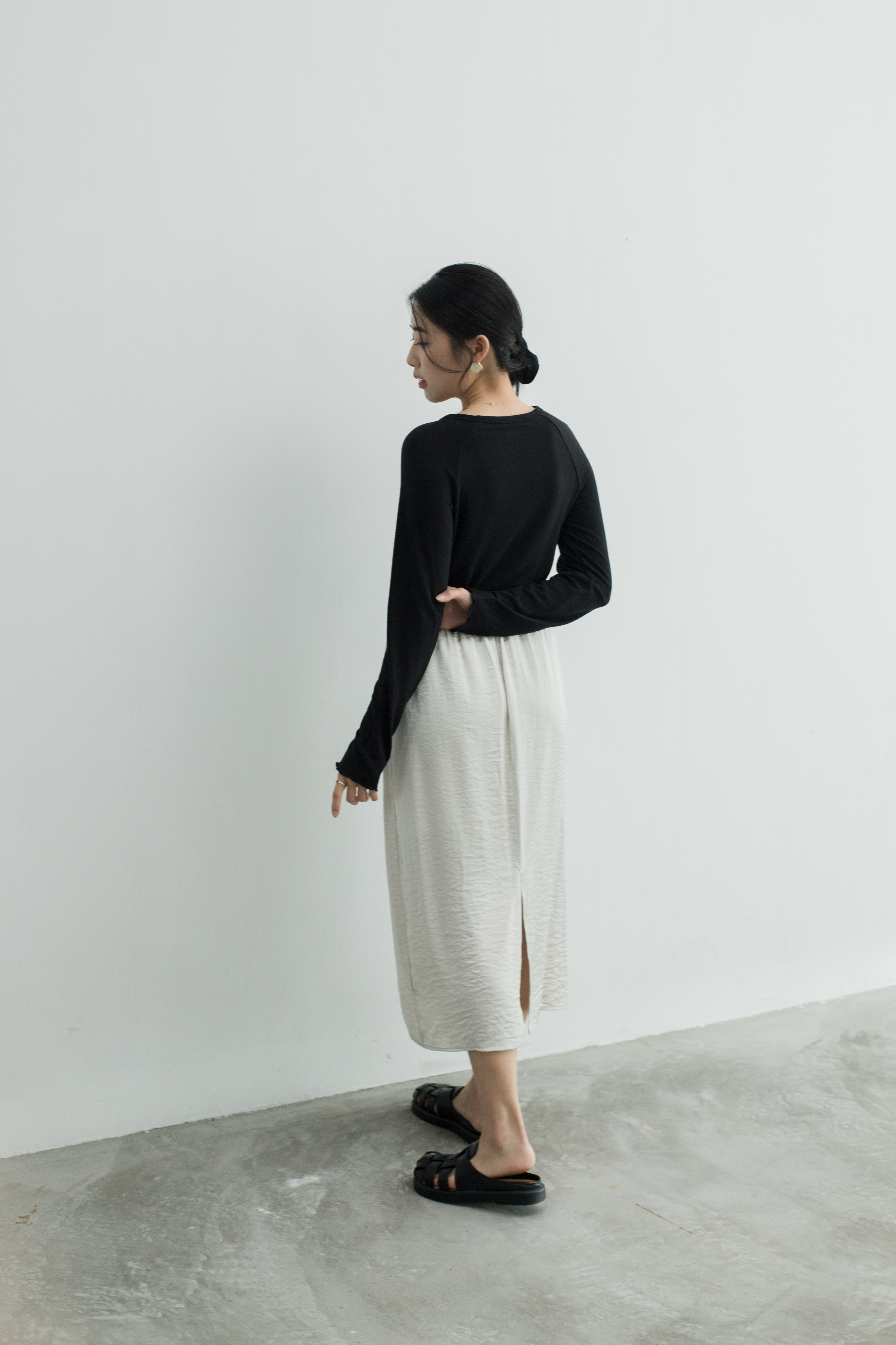 Jorene Slip Skirt Beige - 2454SKBEI