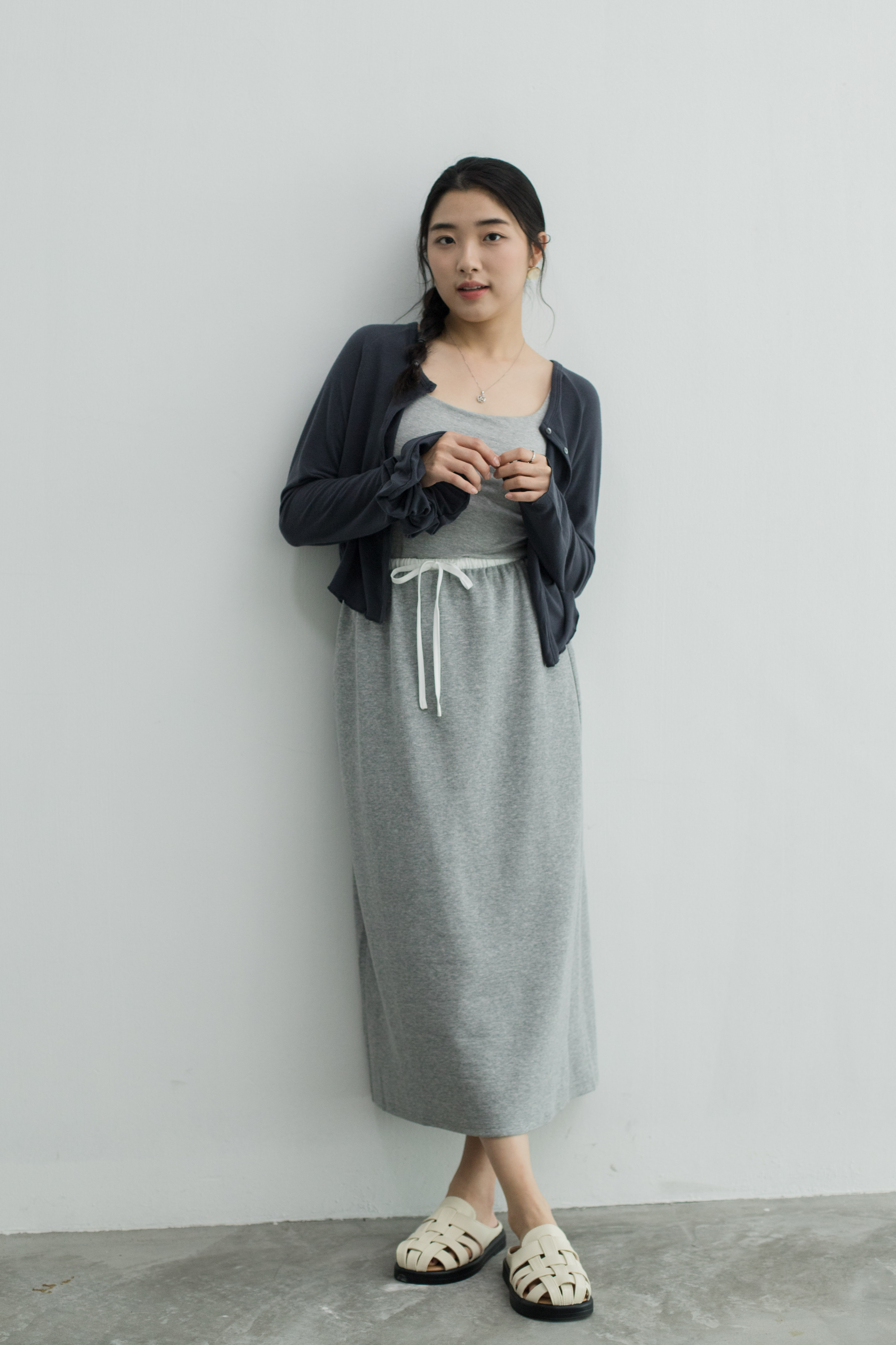 Luella Contrast Skirt Grey -2458SKGRY