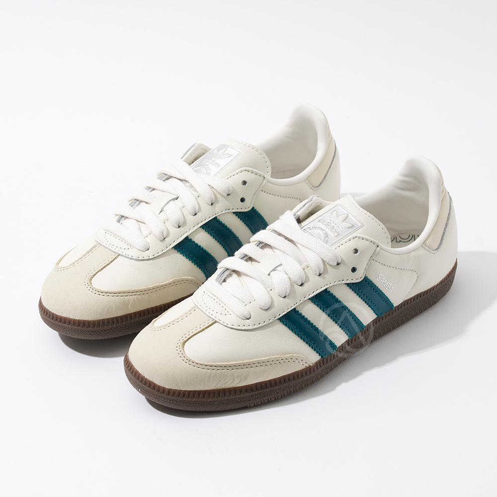 Adidas Samba OG W 女鞋 米白綠色 麂皮 復古 運動 休閒 情侶鞋 德訓鞋 愛迪達 休閒鞋 IG1963