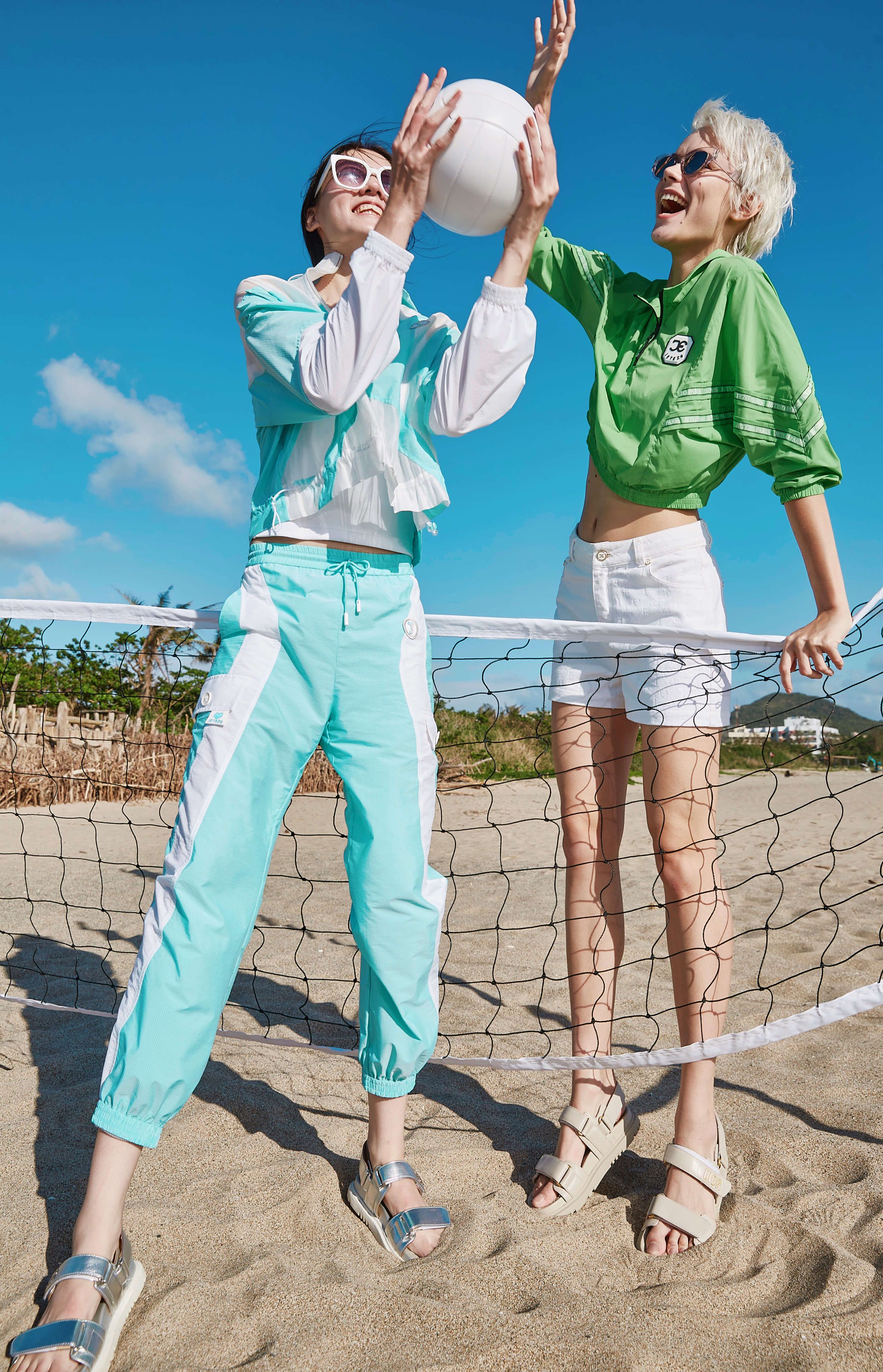 BD10017B1 機能運動防曬拼接運動縮口褲 (2色)