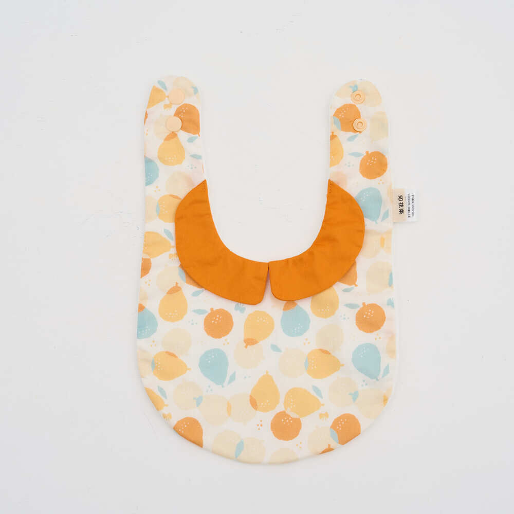 Round Collar Baby bib/Pomelo & Orange/Vitamin