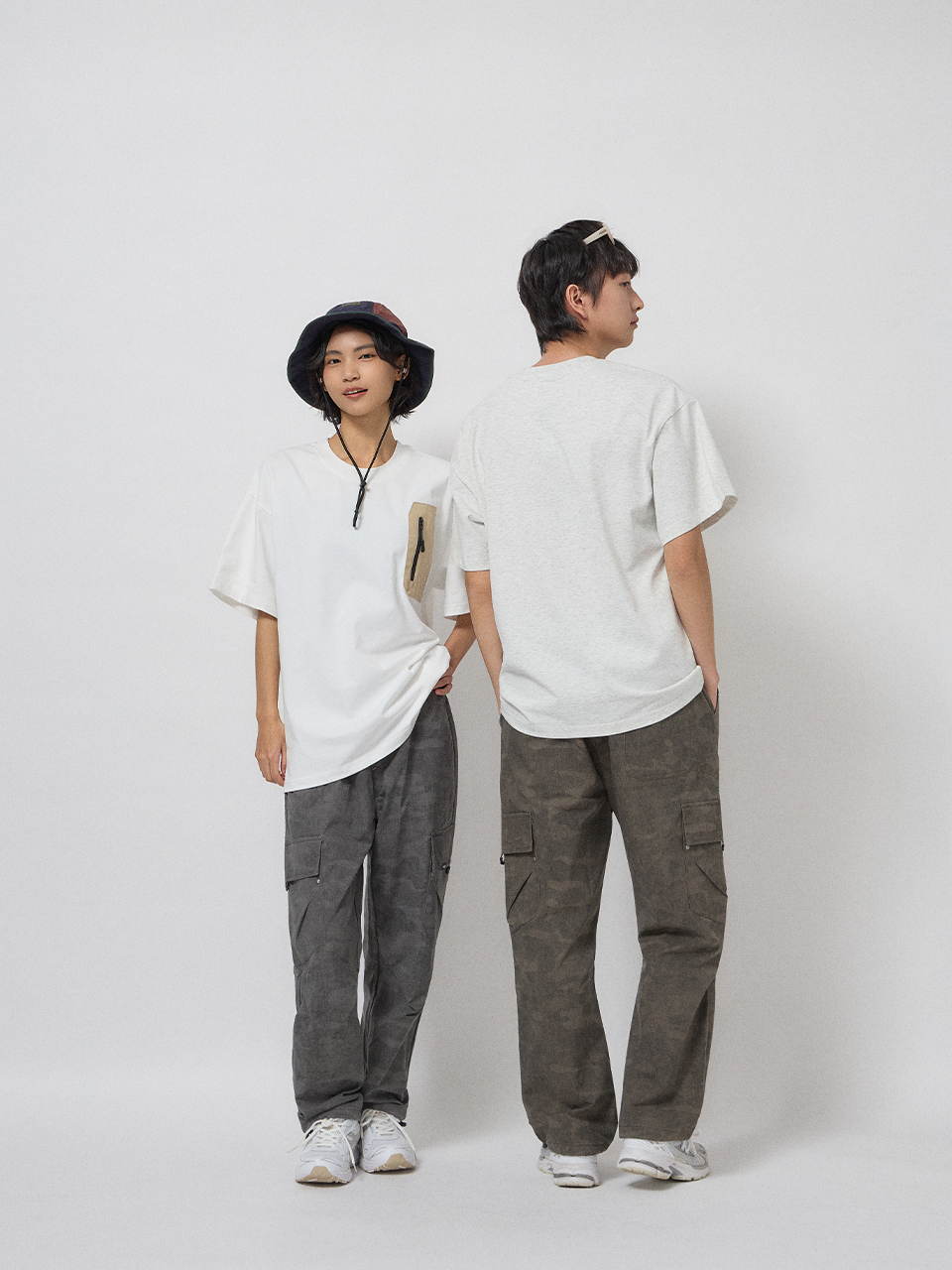 防潑水迷彩工裝束口褲