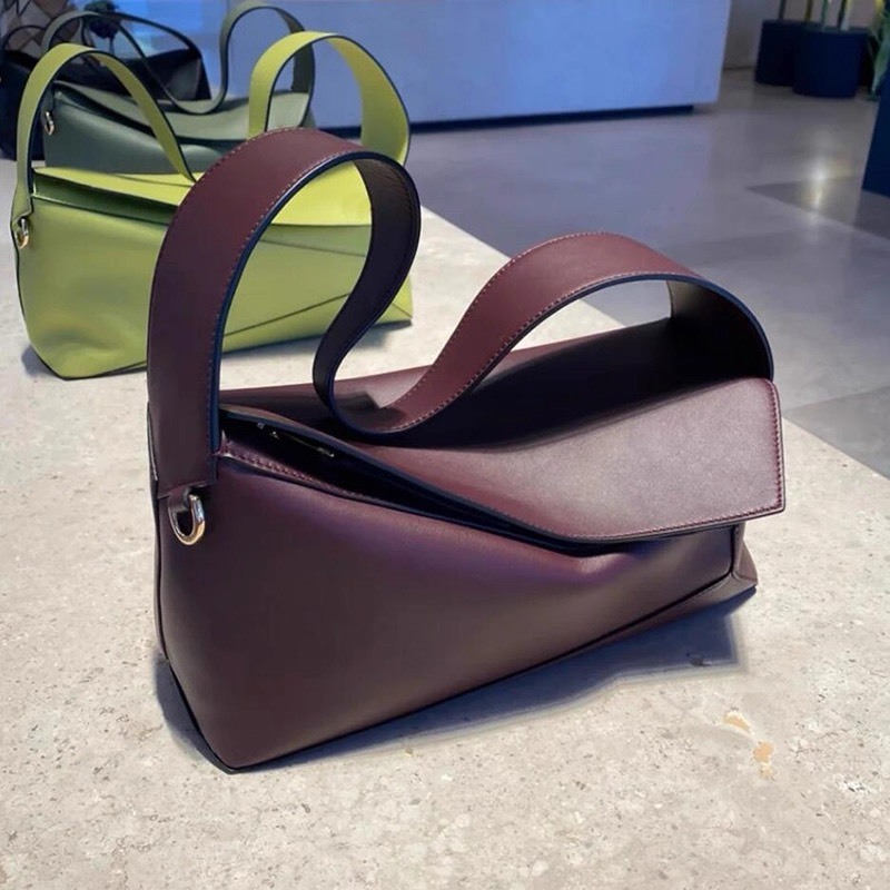 真皮HOBO幾何腋下包