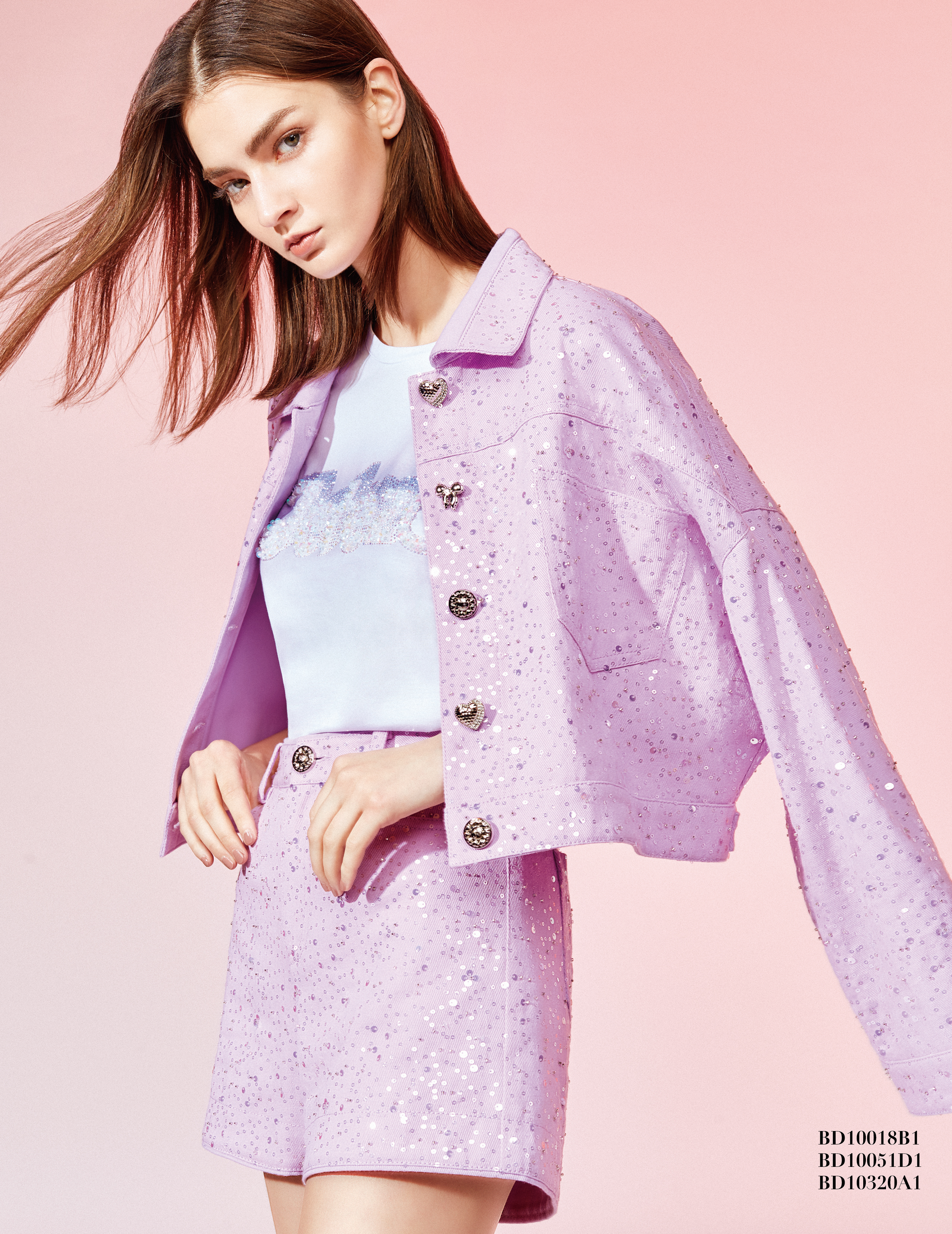 BD10018B1 巴特羅水波舞琉璃紫螺牛仔短褲