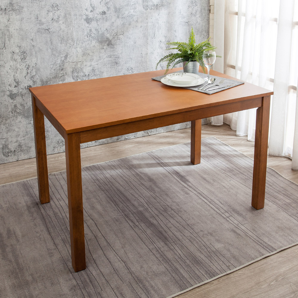 庫森4尺實木餐桌/工作桌-柚木色