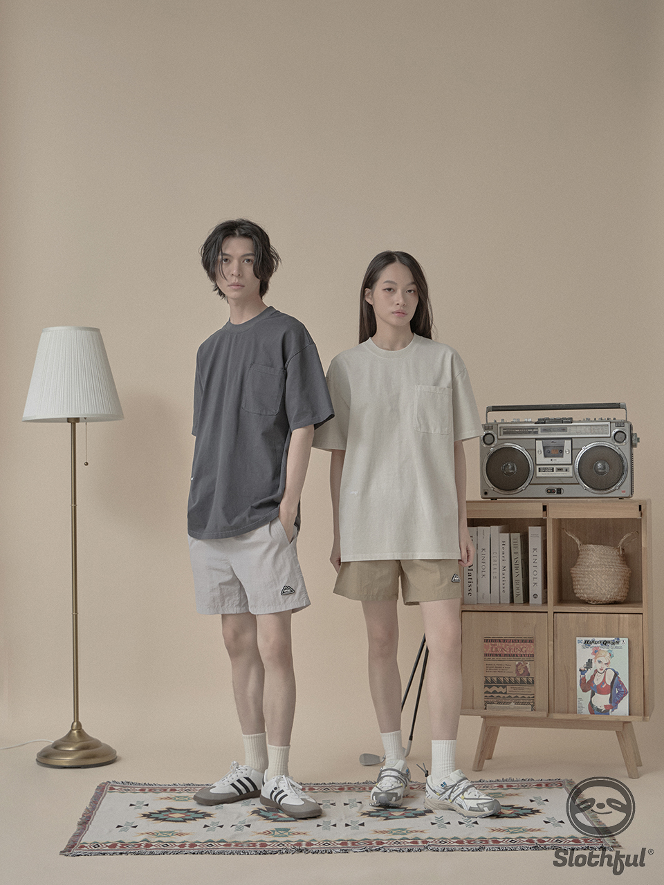 硅膠標防潑水尼龍短褲(12色)