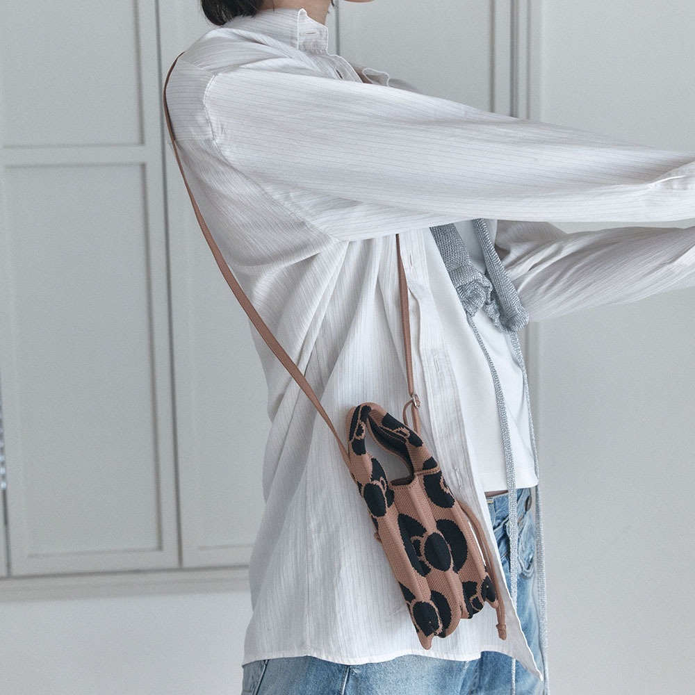 JOSEPH & STACEY Lucky Pleats Knit Mini Cross Leopard Hello Kitty