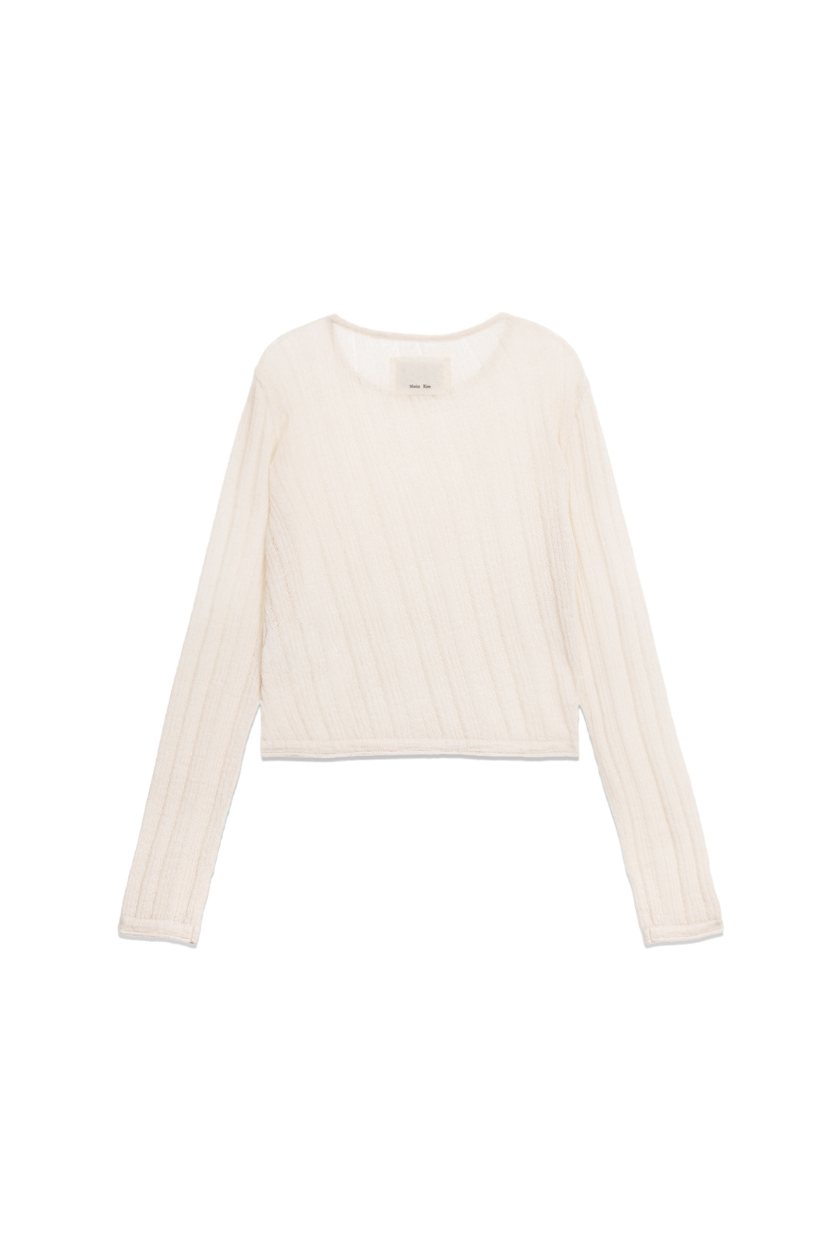 斜紋針織上衣 淺米色