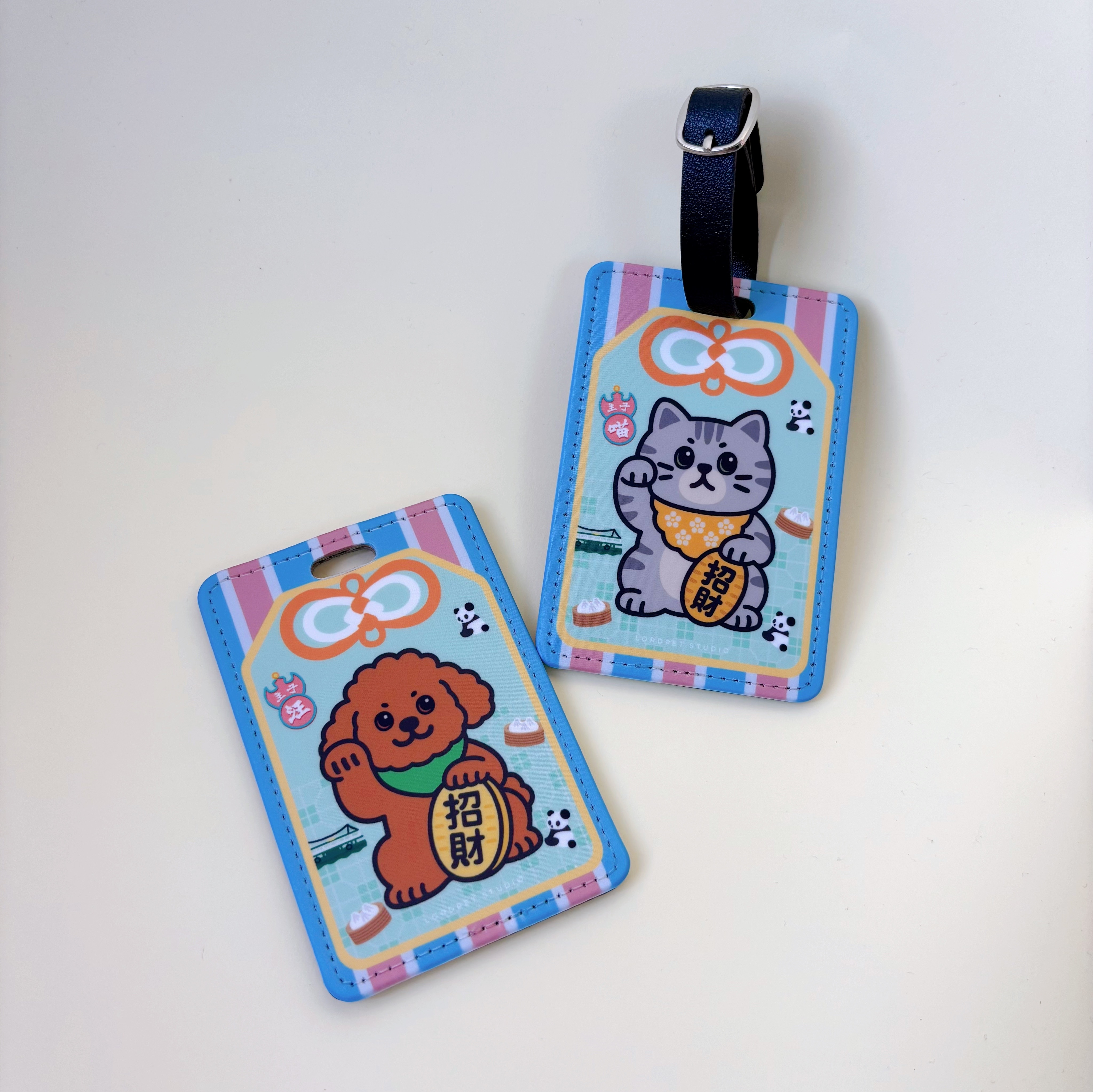 港式招財貓狗 卡套/ 行李牌 / 可愛毛孩守護財運