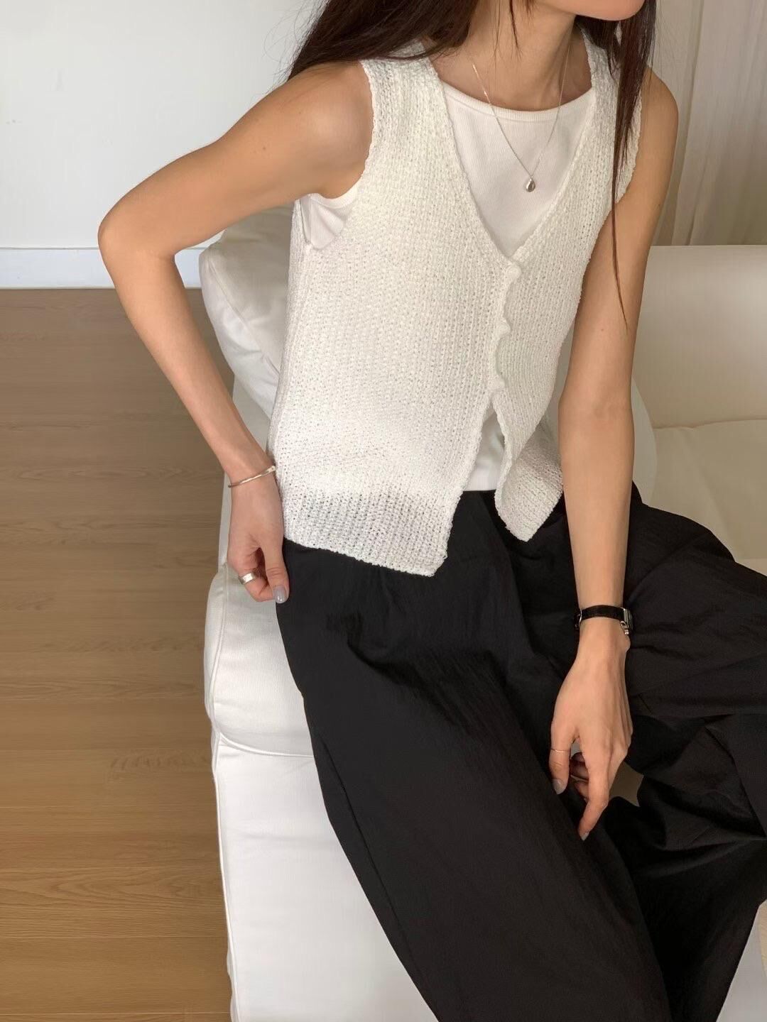 半鈕扣針織背心