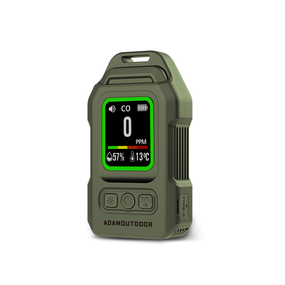 ADAMOUTDOOR｜攜帶式一氧化碳偵測警報器 軍用綠【暫缺】