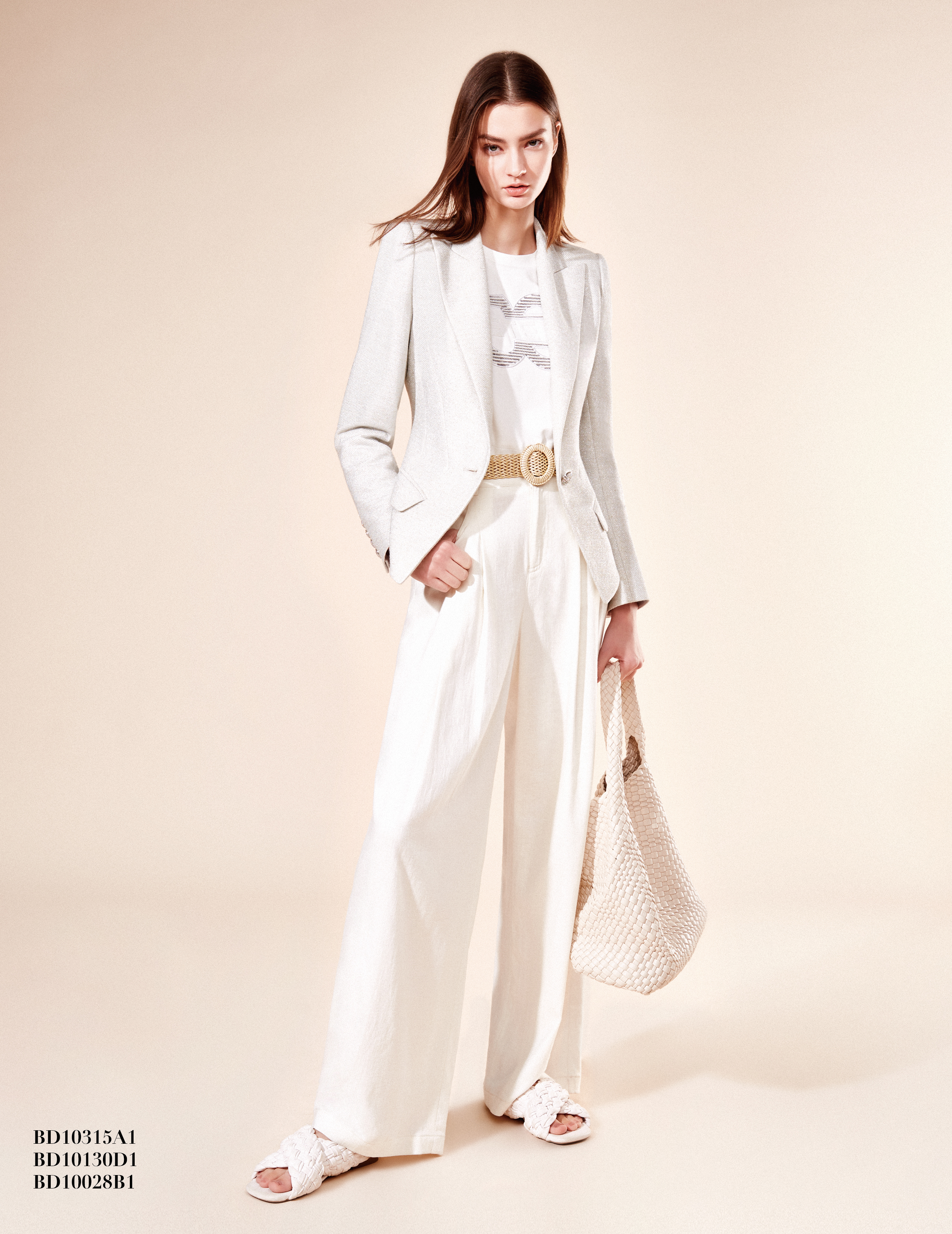 BD10028B1 巴特羅水波舞打折麻寬褲 (附腰帶)