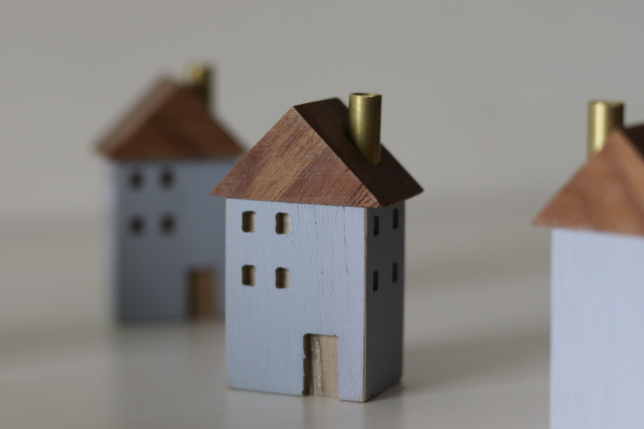 Co-Labo 有煙囪的迷你房子 柚木擺飾