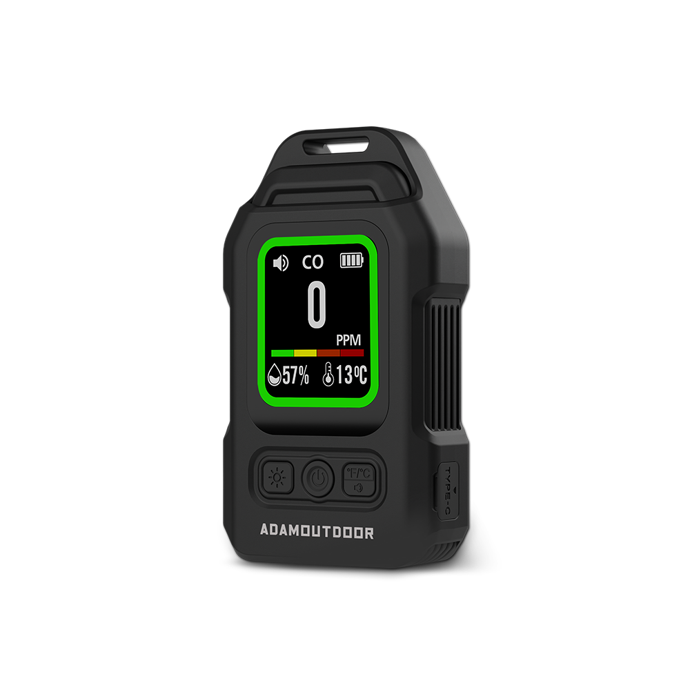 ADAMOUTDOOR｜攜帶式一氧化碳偵測警報器 曜石黑