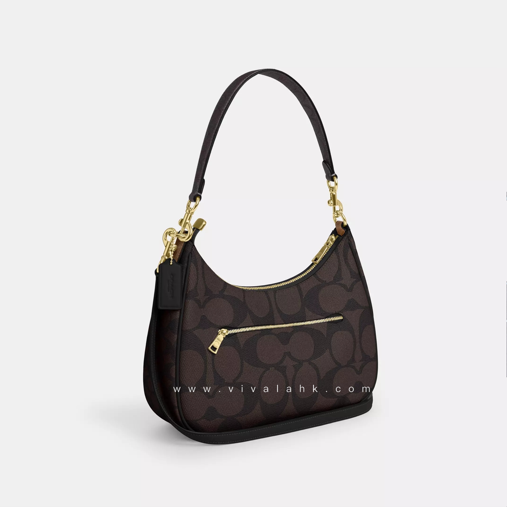 Coach - Teri Hobo 單肩+斜孭多用袋 (拼色C字暗花) (CAA69)