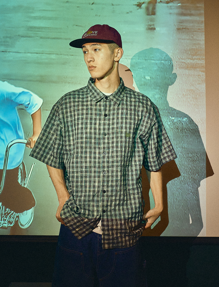 【直播】BROWN BREATH LL081632 格紋短袖襯衫