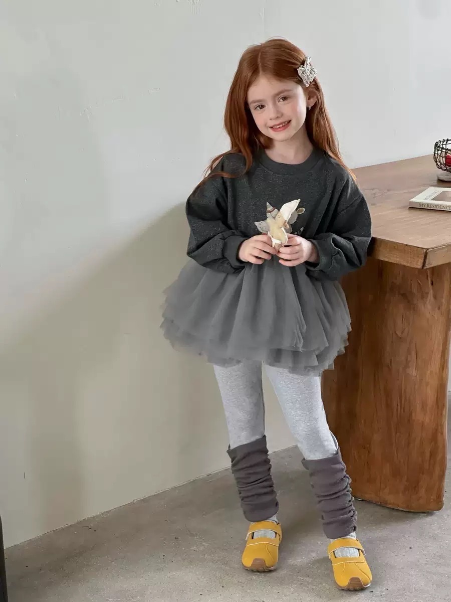 軟紗拼接兔兔上衣