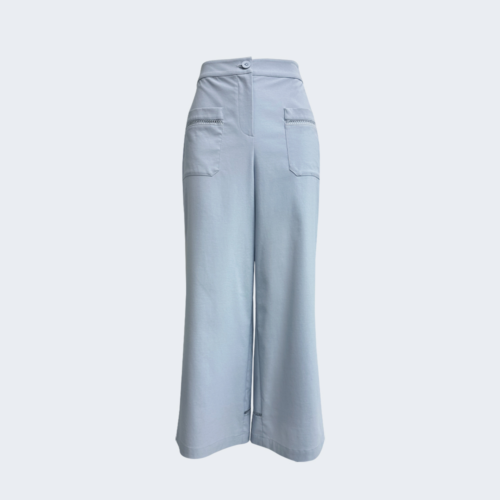 沁涼簍空九分寬褲