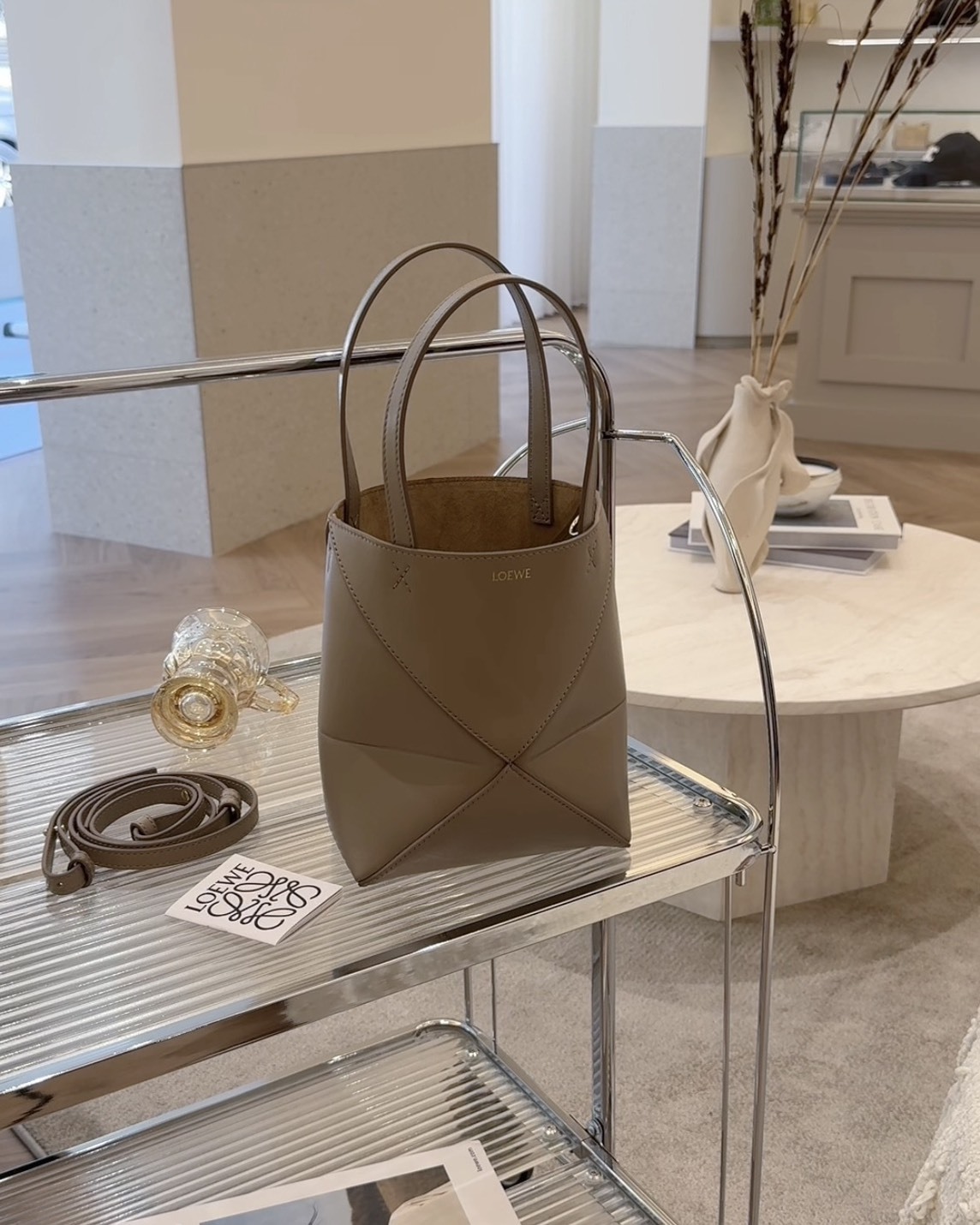 LOEWE｜PUZZLE FOLD 迷你托特包 沙色