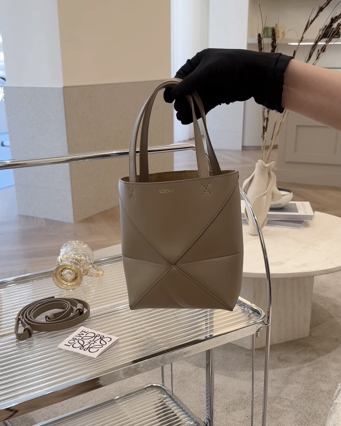 LOEWE｜PUZZLE FOLD 迷你托特包 沙色