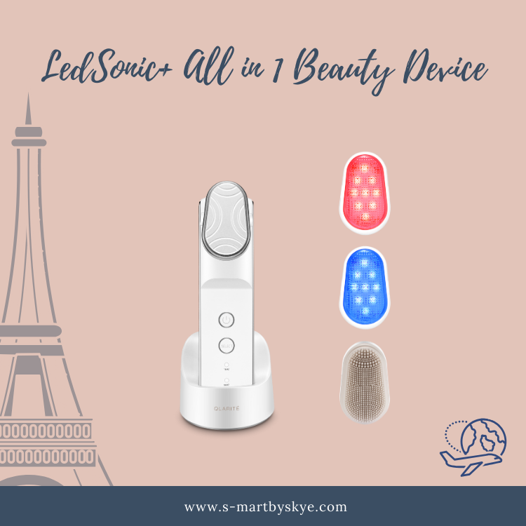 【海外】LedSonic+ 多效美容儀 連 4 個美容機頭+ 煥彩瑩亮RF凝膠150ml (1支）【免運費】