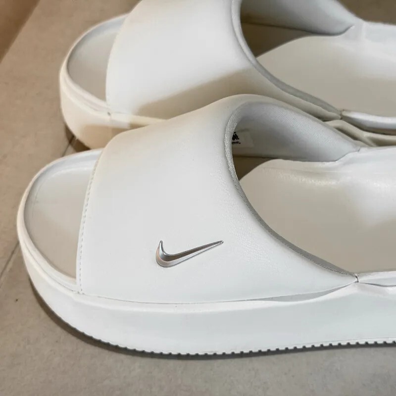 Nike Calm Elevation White 厚底 增高 拖鞋 米白