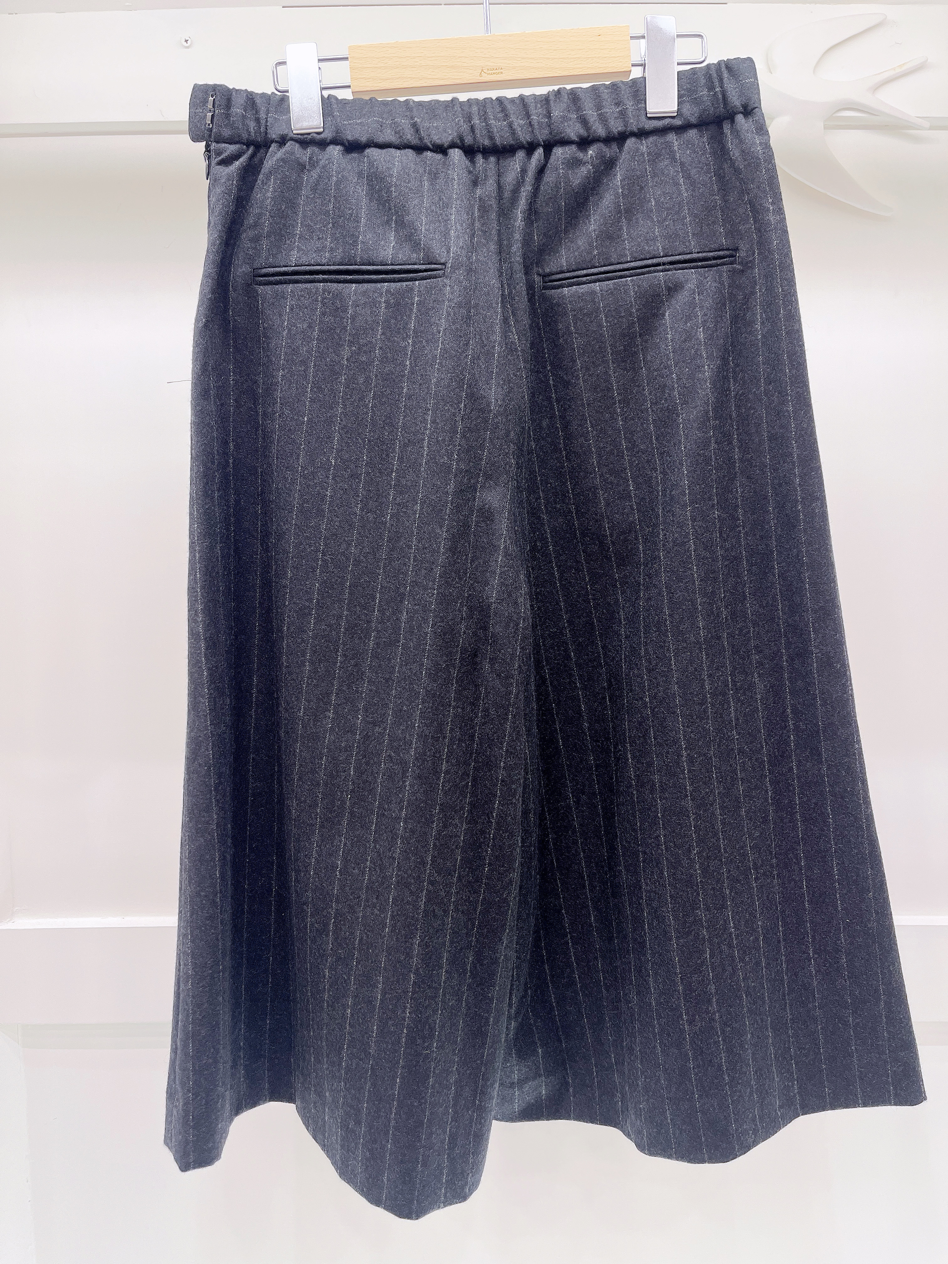 毛料七分直條褲