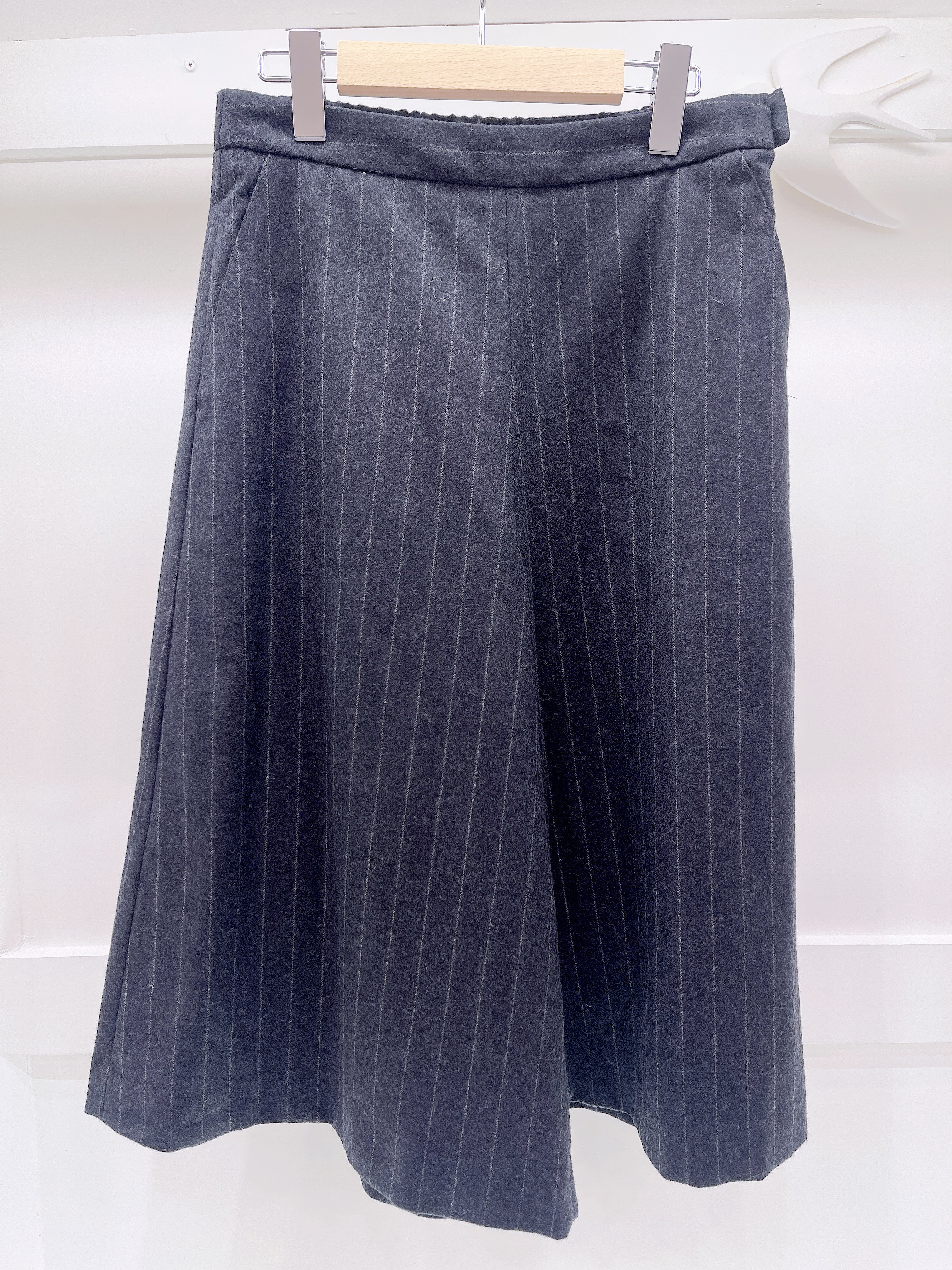 毛料七分直條褲