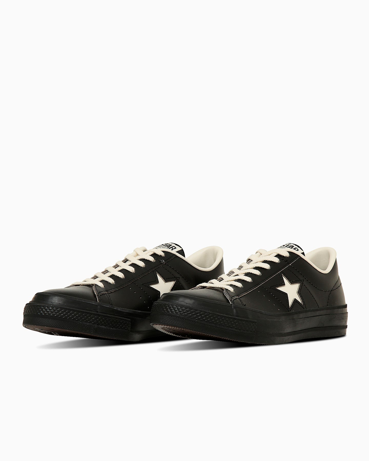 預購┃日本製 CONVERSE ONE STAR J 黑色 皮革 白星星 低筒