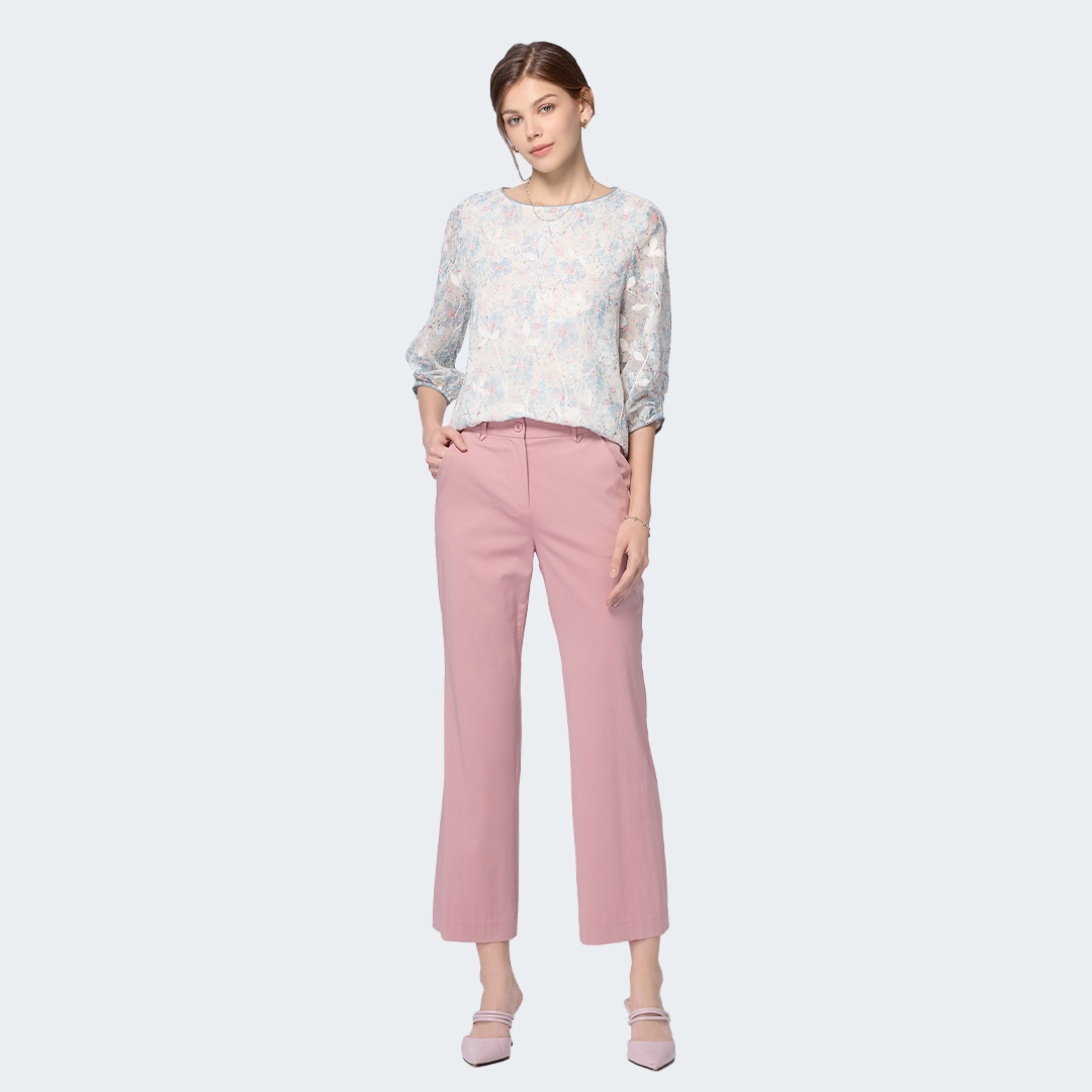 垂墜感日式直筒長褲