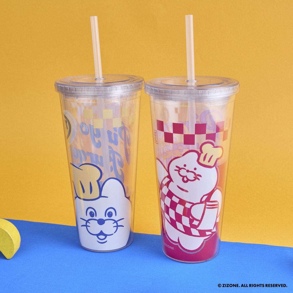 【 ZIZONE 】雙層吸管杯