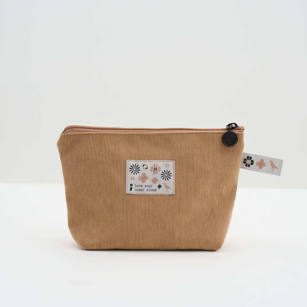 Zipper Trapzoid Pouch/"I" Collection/Khaki
