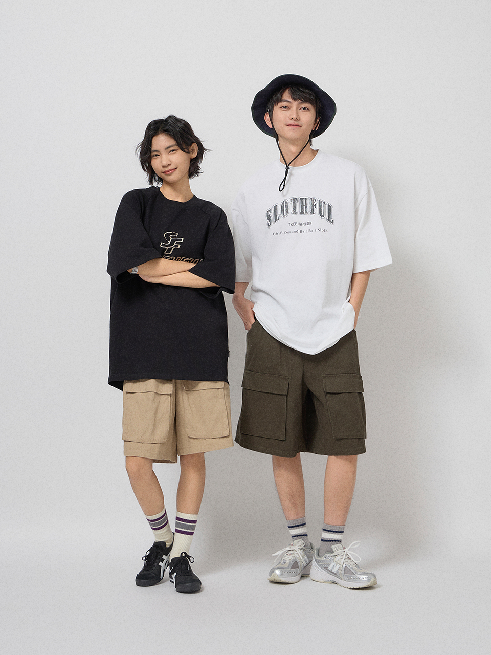 抽繩大口袋短褲