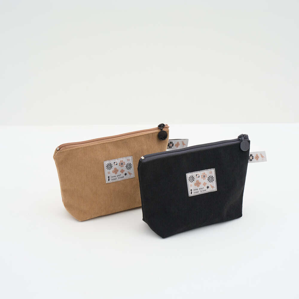 印花樂拉鏈梯形收納包/I系列/大地棕